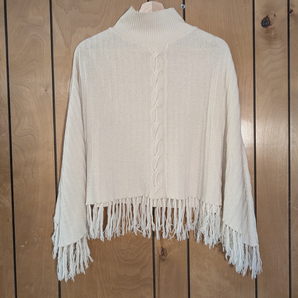 Max Studio Cream Cable Knit Turtleneck Sweater
